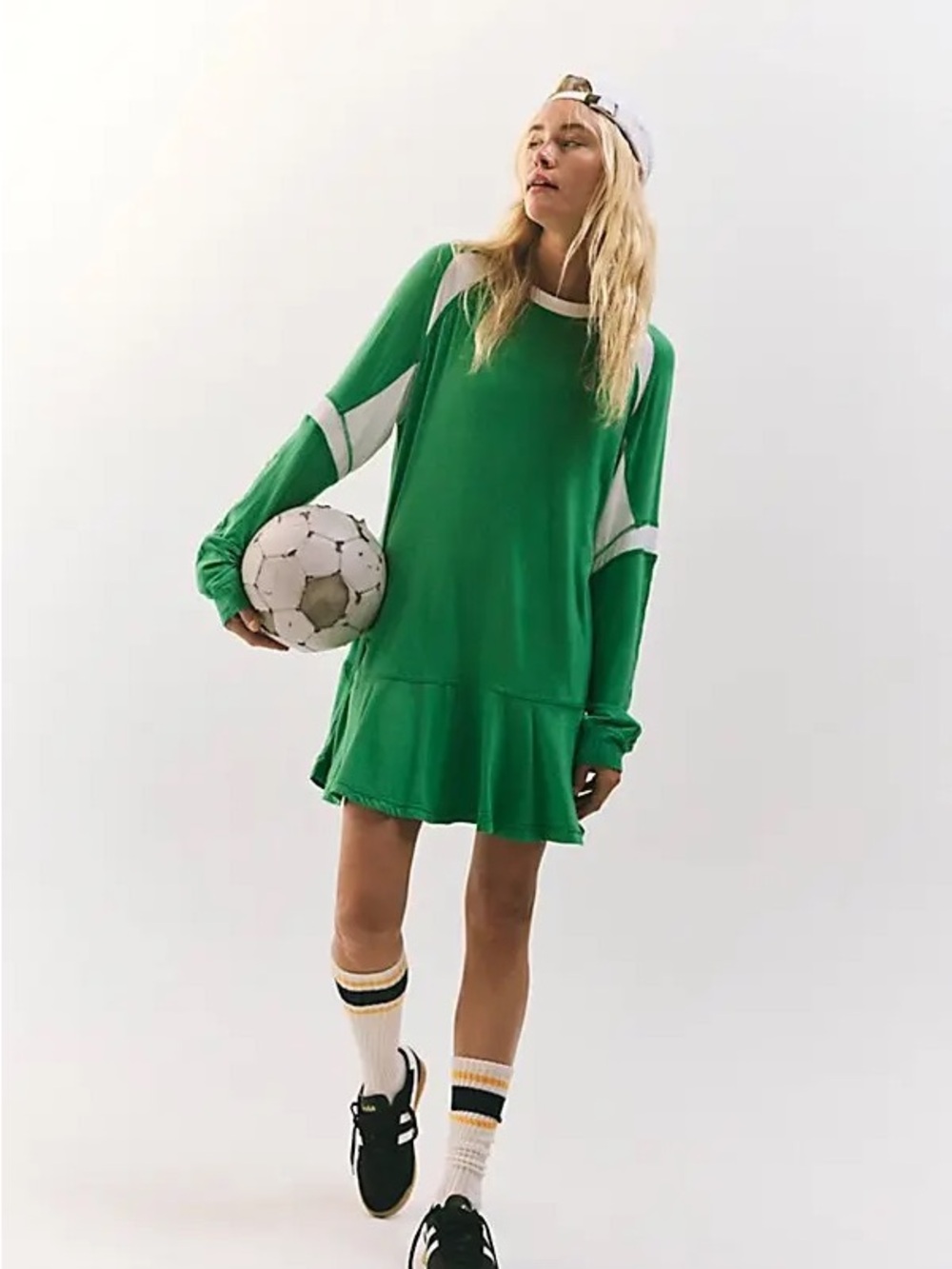 FP Movement by Free People At Bat Layer Green Long Sleeve tee dress